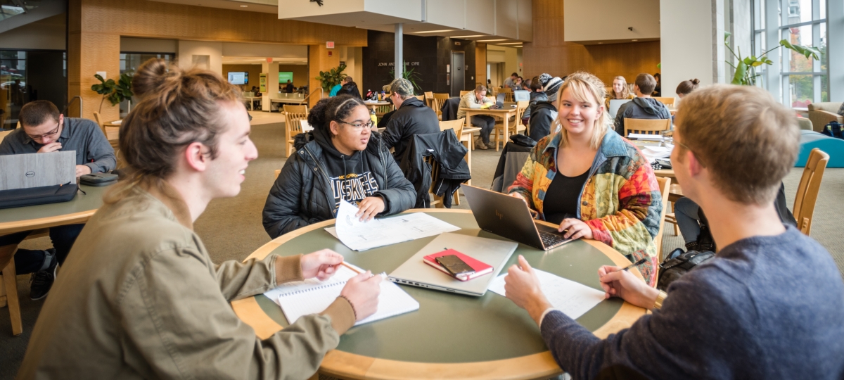 Michigan Tech students studying.