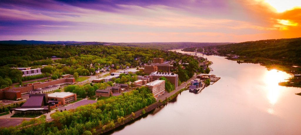 Michigan Tech's campus in the Summer.