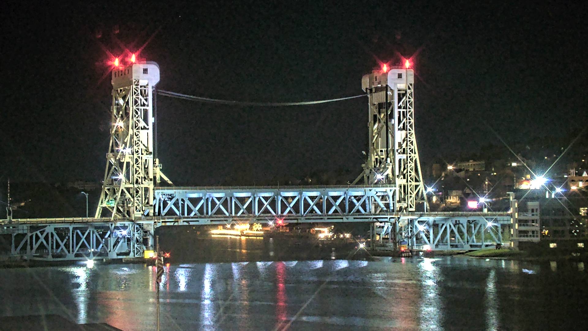 View of Portage Lake Lift Bridge from the Michigan Tech Fund offices in Hancock.