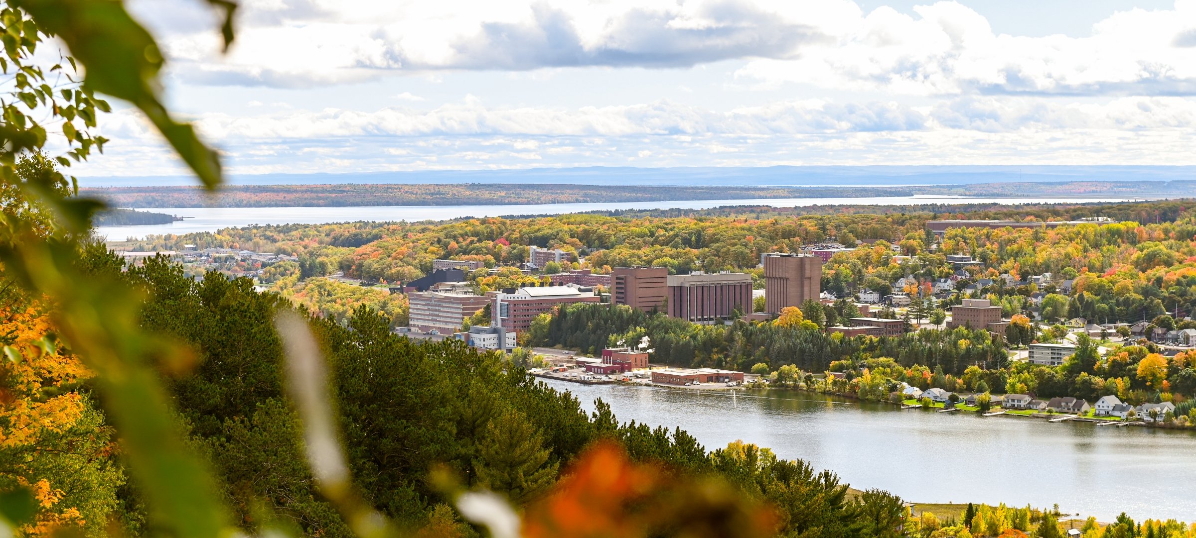 Image from Mont Ripley of Michigan Tech campus in the fall