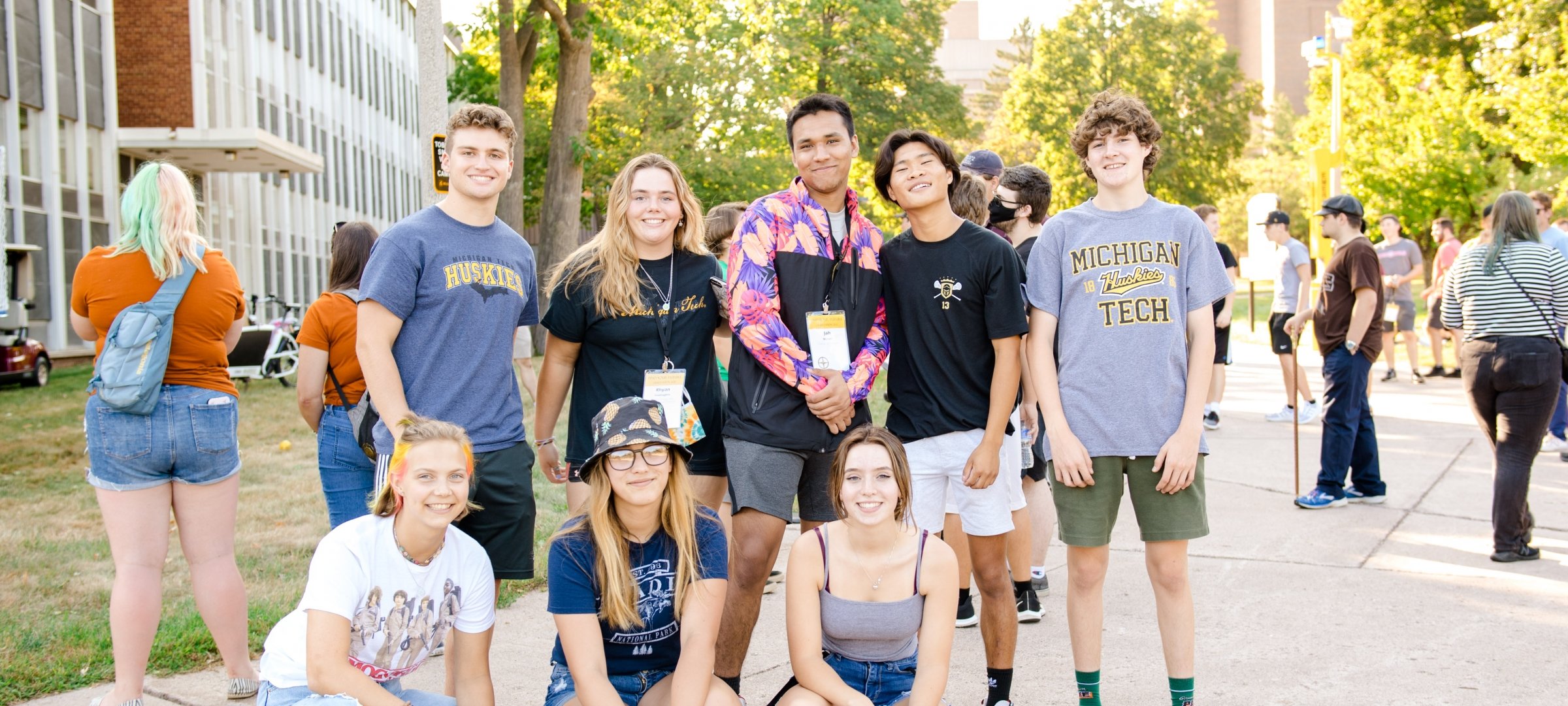 A group of students on campus.