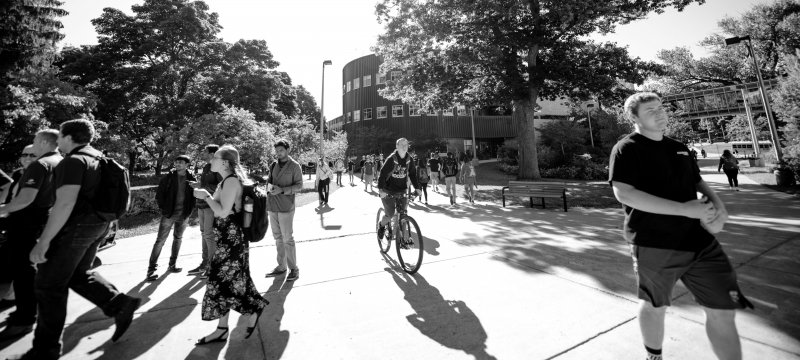 Students on campus.