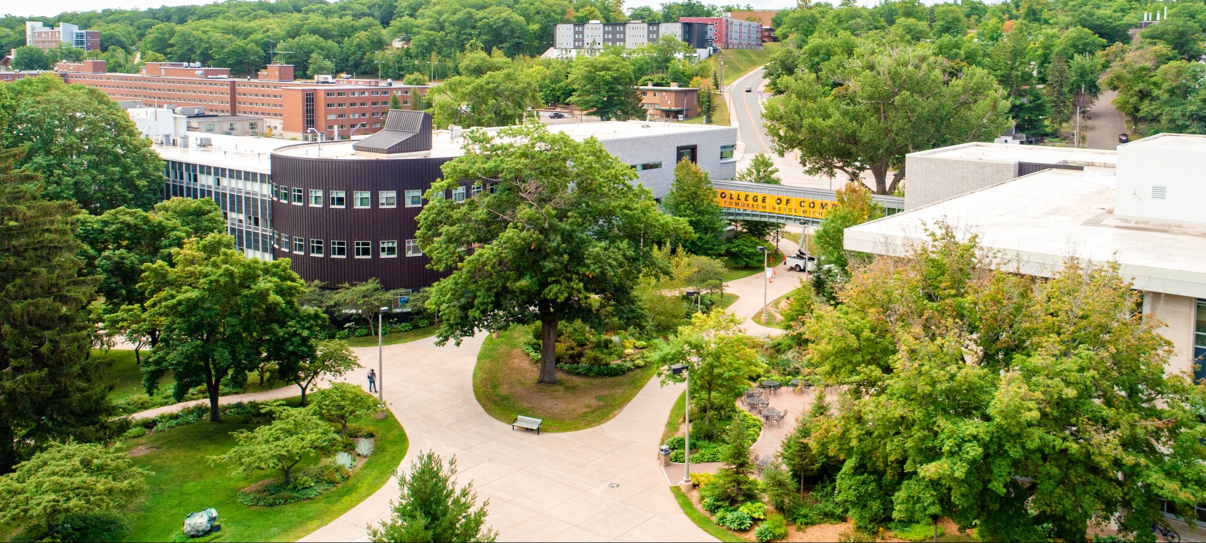 The campus on a summer day.