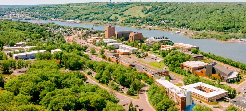 Aerial veiw of Michigan Tech campus