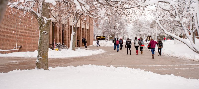 Campus during the winter.